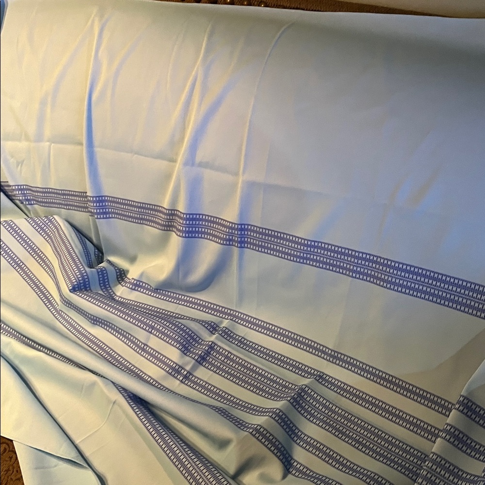😄Large vintage table cloth rectangle blues